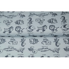 détail jersey motif animaux fond bleu Stenzo textiles