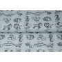 Jersey motif animaux fond bleu Stenzo textiles
