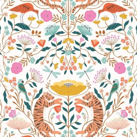 Tissu Dashwood notre planète fond clair
