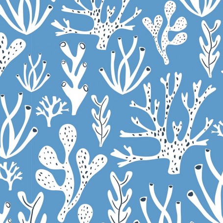 Tissu Dashwood rock pool fond bleu