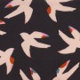 Tissu oiseaux fond noir Dashwood studio