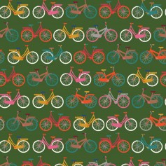 Tissu hello velo fond vert Dashwood studio