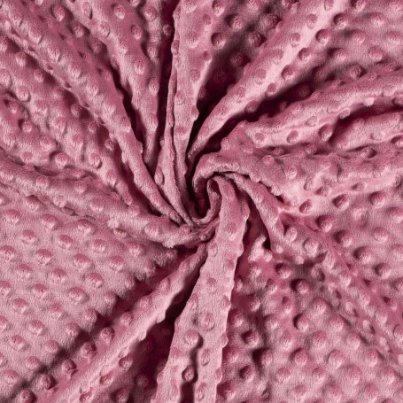 tissu minky velours gaufré framboise