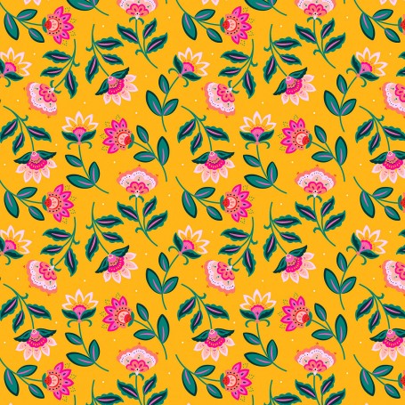 Tissu fleurs indian summer Dashwood