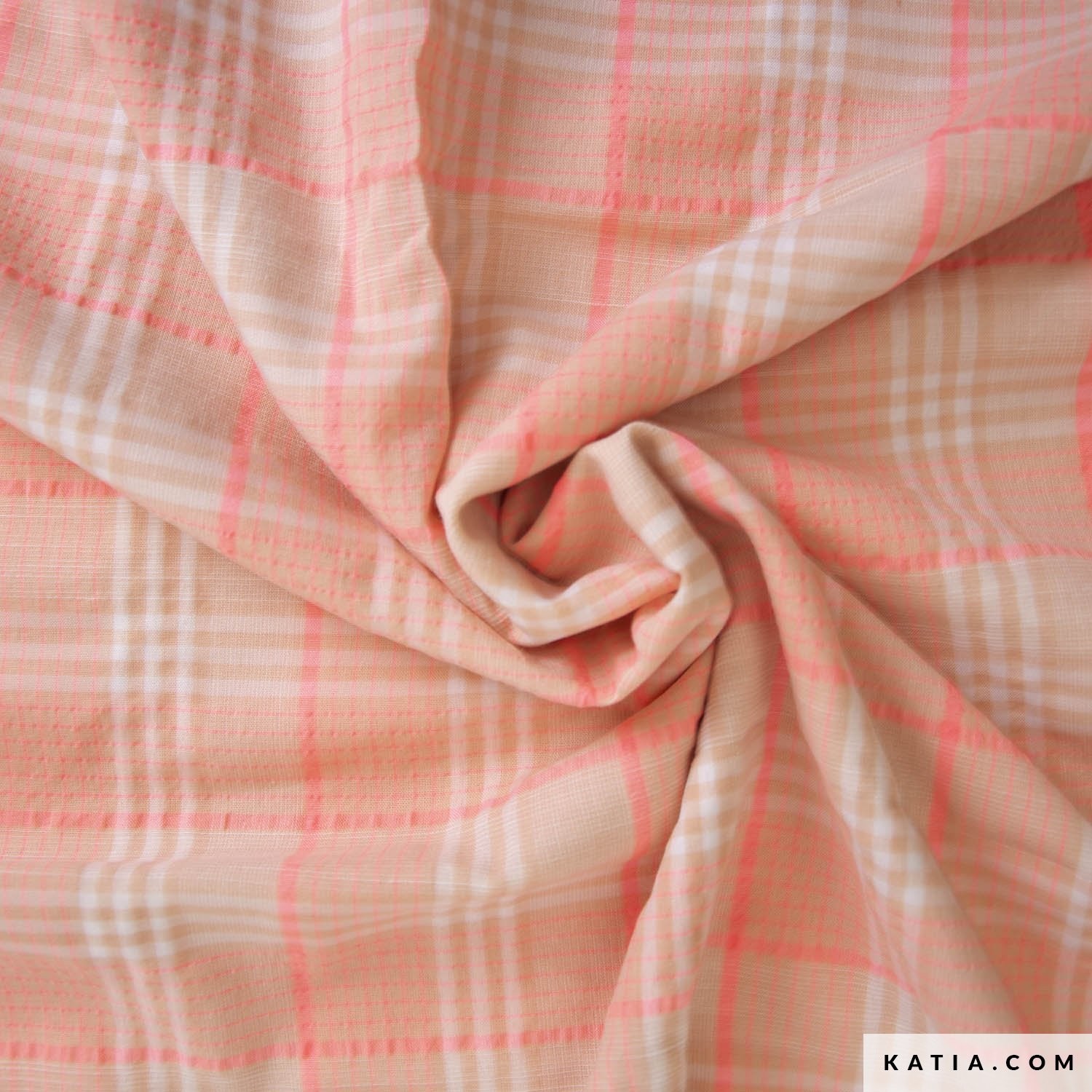 Tissu Coton-polyester Type Percale Rose Saumon - Lot De 2 Pièces - 153cm Large