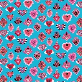 Tissu viva la vida coeurs Dashwood