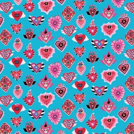 Tissu viva la vida coeurs Dashwood